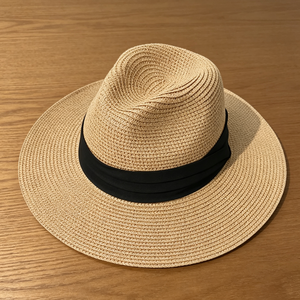 Straw Panama Roll-Up Fedora Sun Hat - Image 2