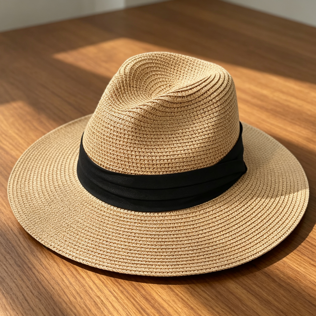 Straw Panama Roll-Up Fedora Sun Hat