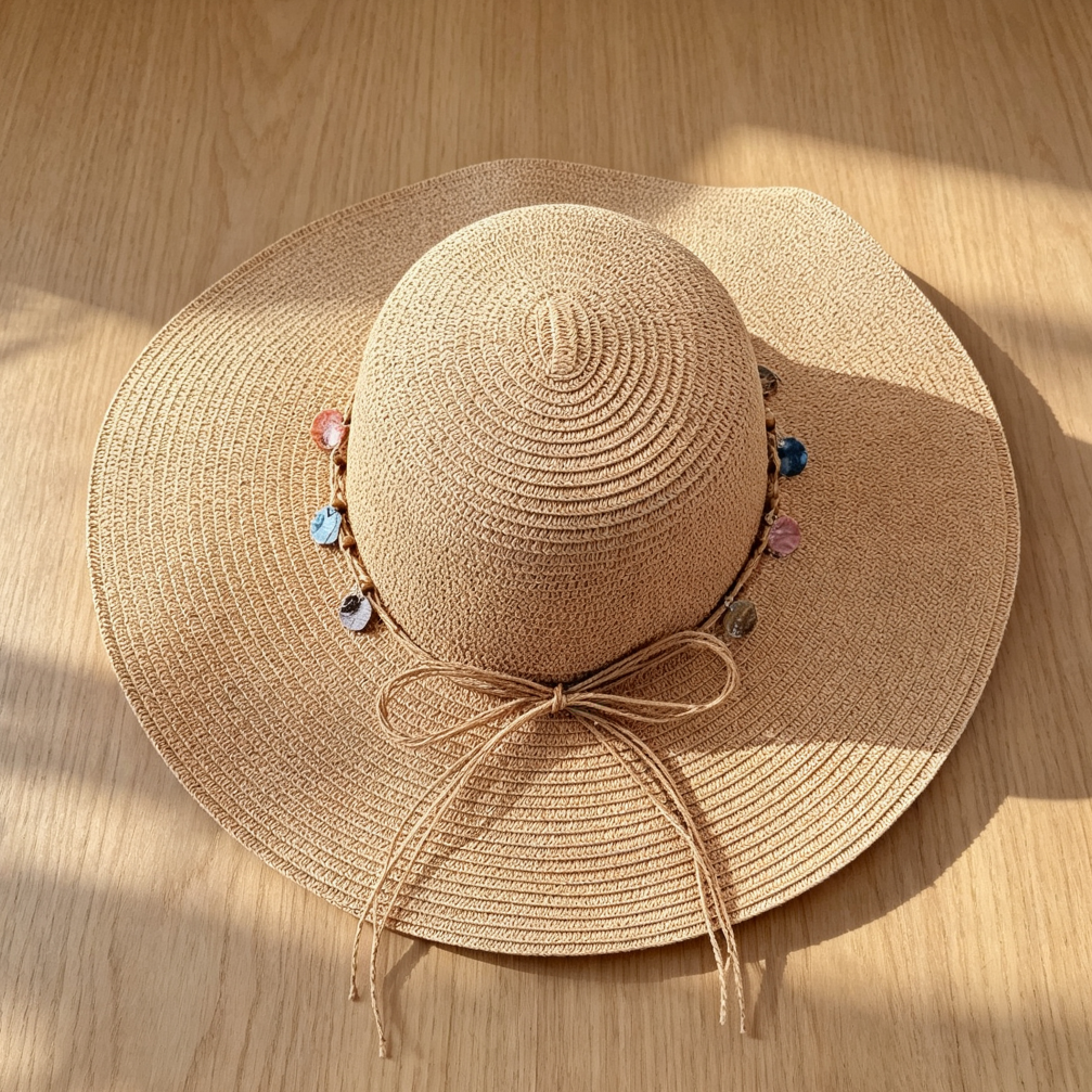 Straw Beach Sun Hat UPF - Image 2