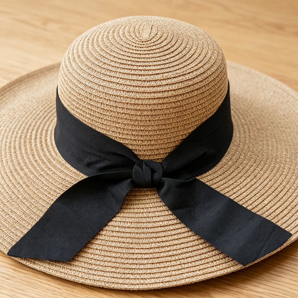 Straw Foldable Floppy Sun Hat - Image 2
