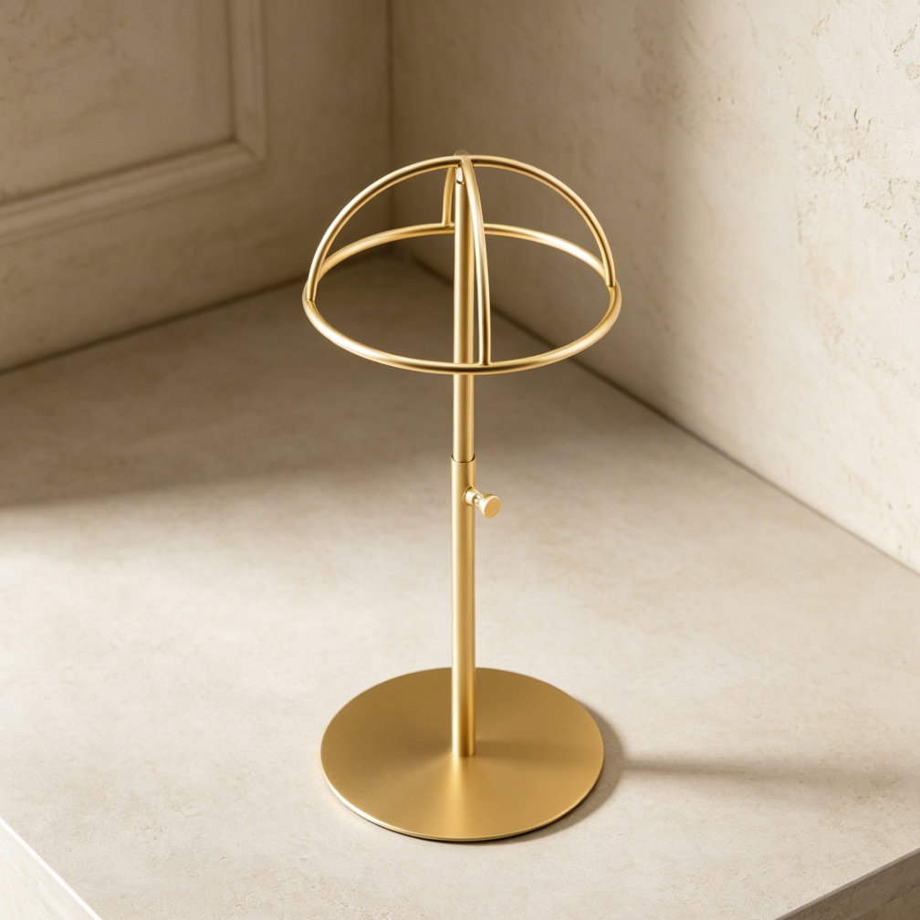 Adjustable Brushed Nickel Hat Stand 2-Piece - Image 2