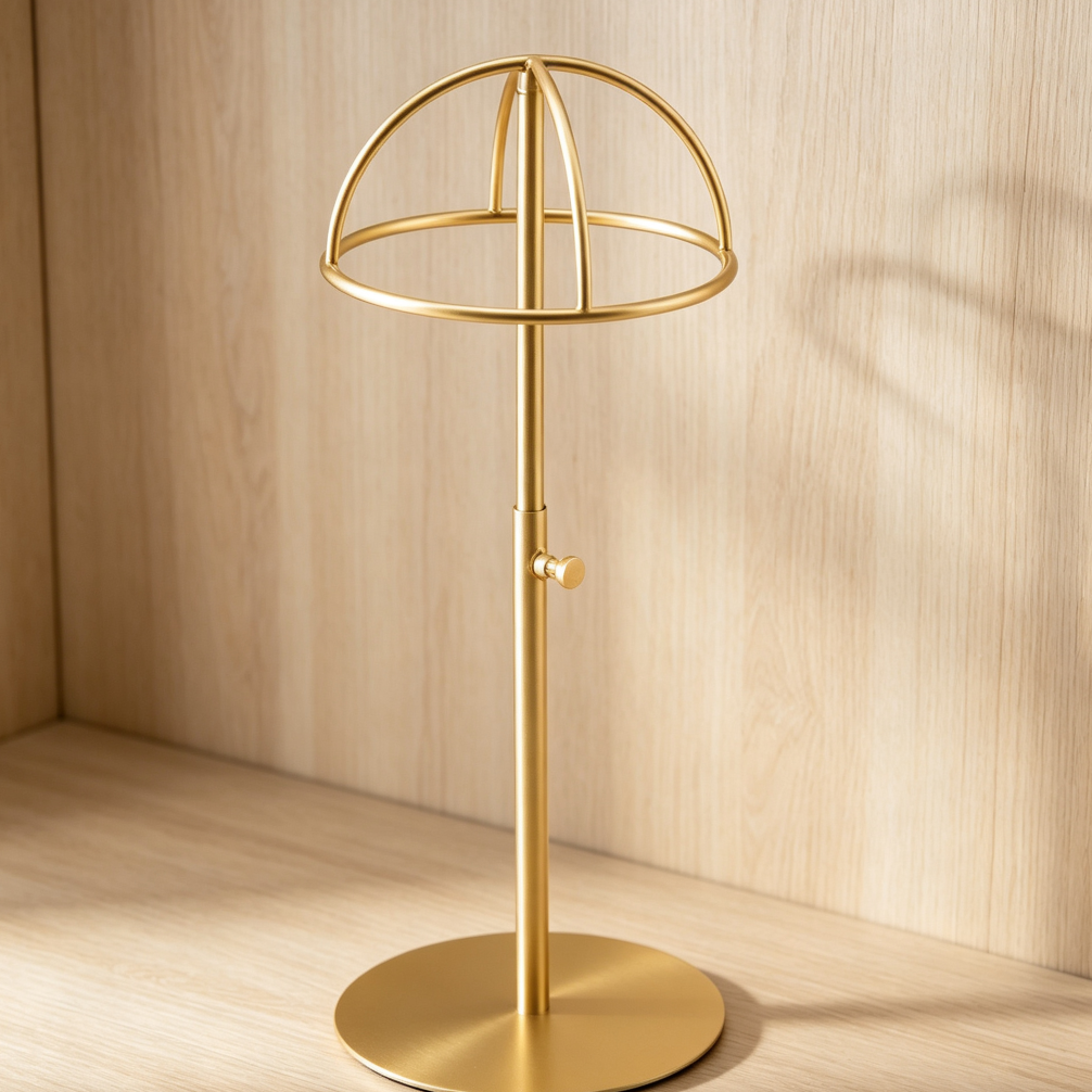 Adjustable Brushed Nickel Hat Stand 2-Piece