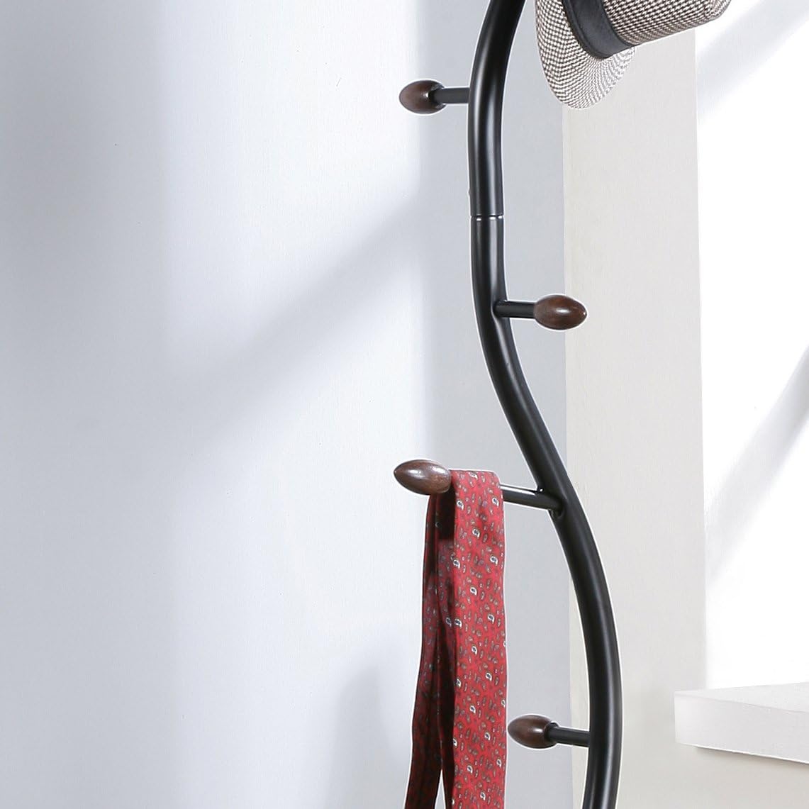 Black & Walnut Metal Coat Rack - Image 2