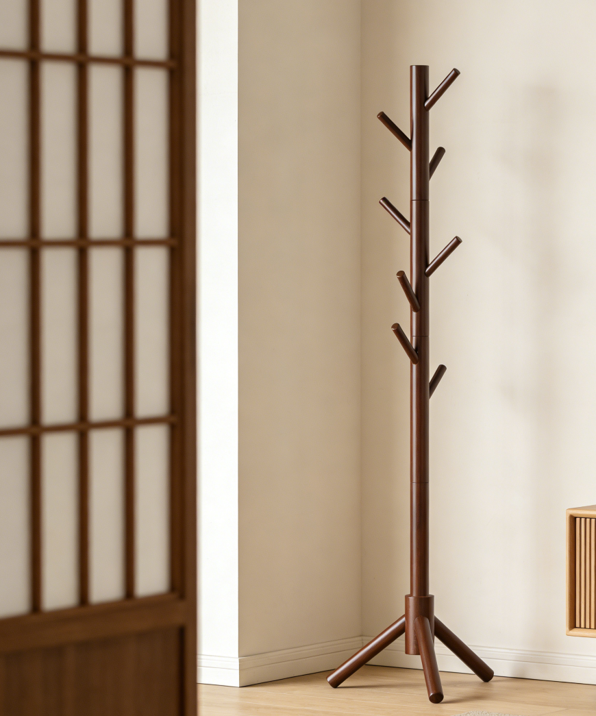 Wooden Coat Stand 8 Hooks